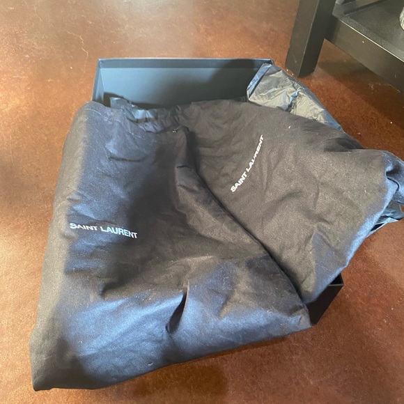 Yves Saint Laurent Leather Ankle Boots Black Size 12 - Picture 8 of 9